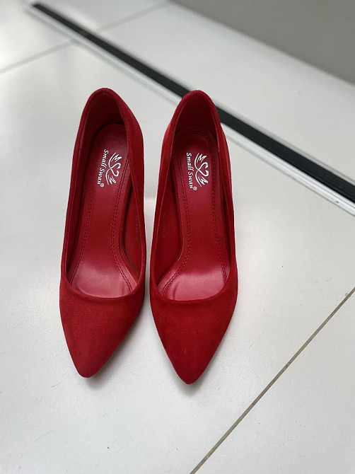 Туфлі жіночі SMALL SWAN червоні еко-замша каблук 9 см (5015-64) 36р.38р.41р. Коломия - фото 3