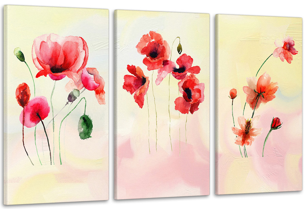 Модульна картина Абстракція Квіти Маки Аrt-227_3А Київ - фото 1