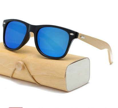 Сонцезахисні окуляри з синіми лінзами дужки дерево Avatar Київ - фото 1