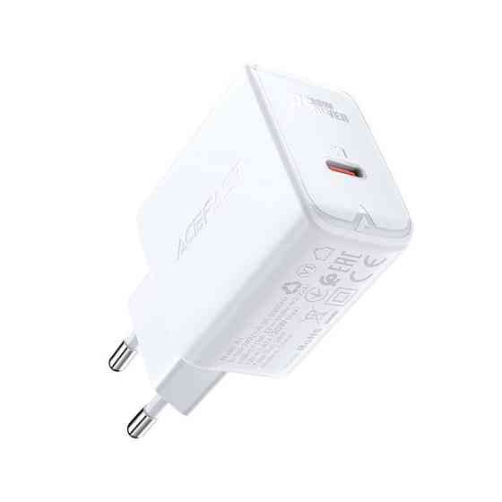 Мережевий зарядний пристрій ACEFAST A1 PD20W single USB-C charger White Одеса
