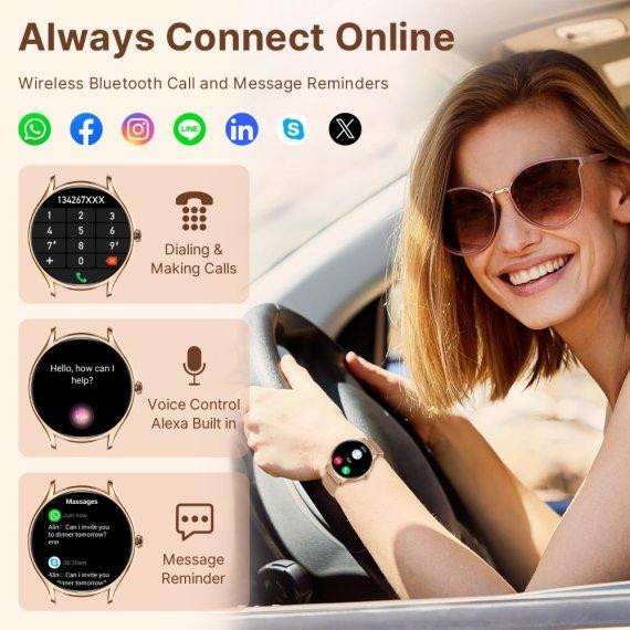 Женские умные наручные часы Smart Milano Gold Steel 2 ремешка Винница - изображение 11