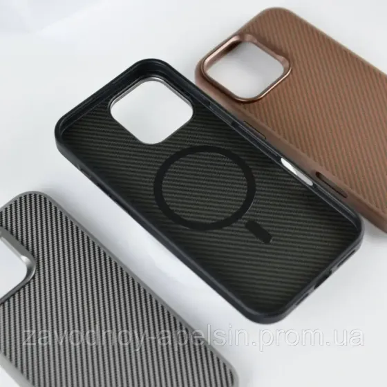 Iphone 17 Pro Max Захисний чохол Kevlar style (коричневий карбон) Одеса
