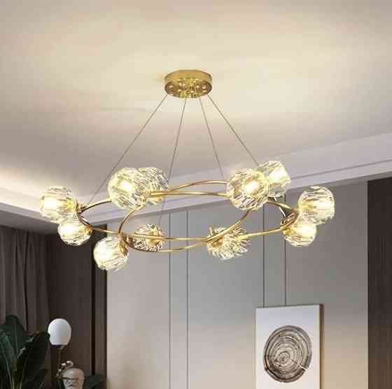 Люстра светодиодная потолочная 8816 (Золотистый) 10+5 плафонов Винница