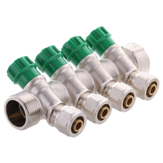 Колектор вентильний з фитингом Koer KR.1124-4 1"x4 ways (KR2834) Київ