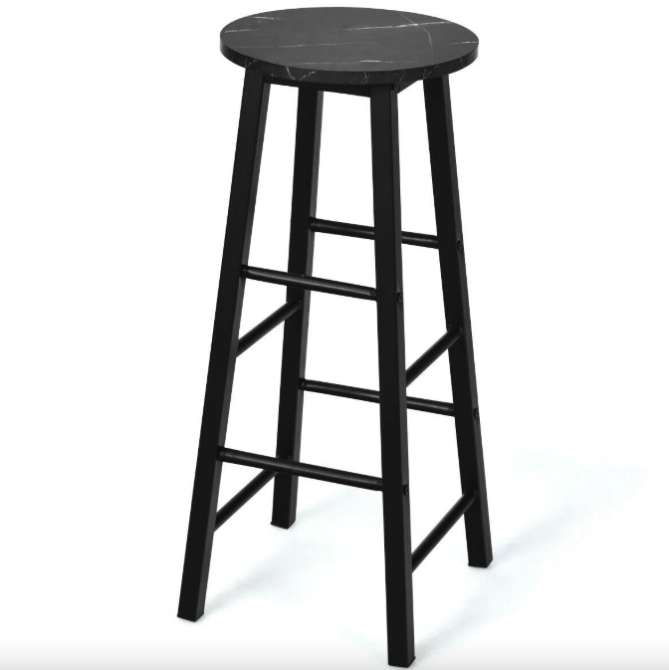 Комплект стільців Costway Eugad з підставкою для ніг чорний Київ - фото 7