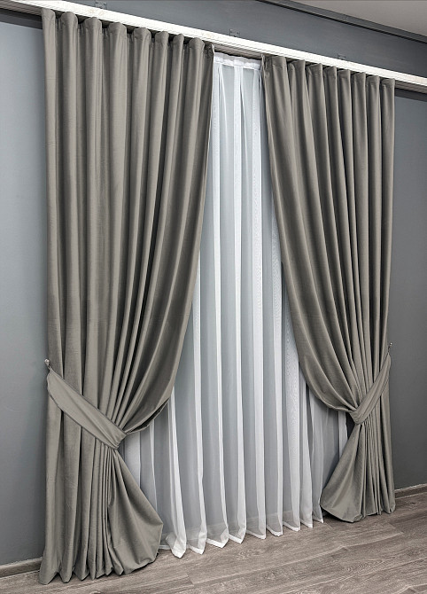 Комплект готовых штор VR-Textil Бархат № 1766ш Сатин 150х270 см 2 шт (33-0952) Киев - изображение 3