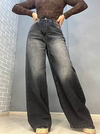 Джинси жіночі Its Basic 2452 baggy jeans палаццо широкі від стегна варені чорні, чорний, 38, 38, 76  Одеса - фото 1