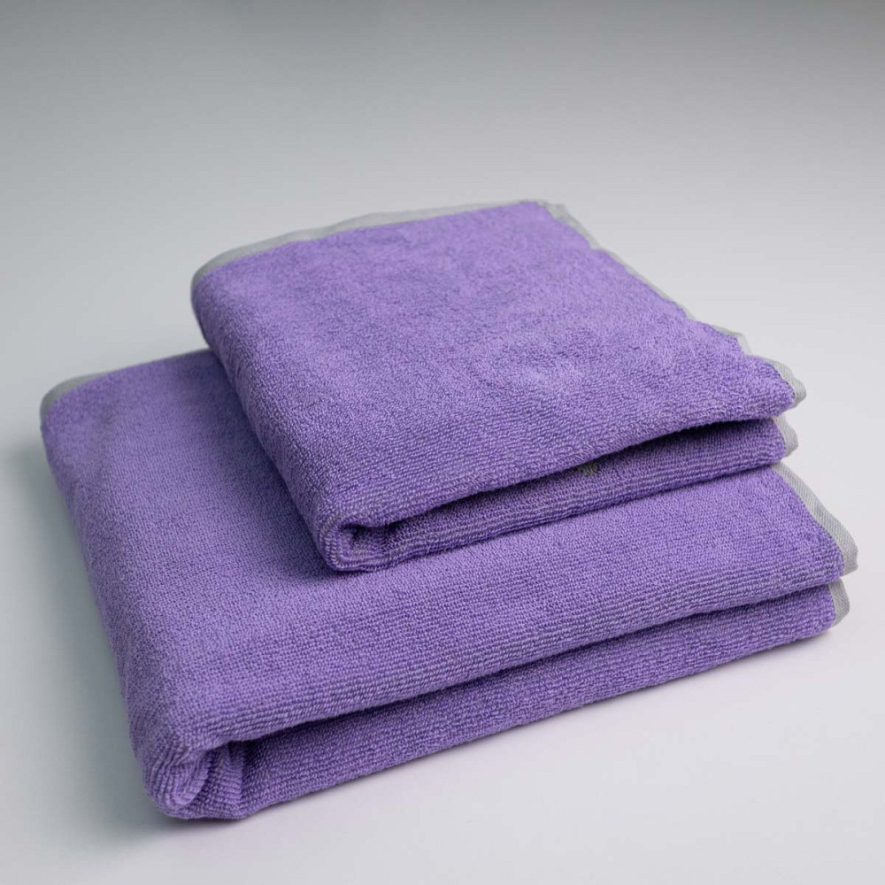 Набор махровых полотенец двусторонних Лаванда 2шт GM Textile 50х90см, 70х140см 400г/м2 (Лавандовый Серый) Сумы - изображение 9