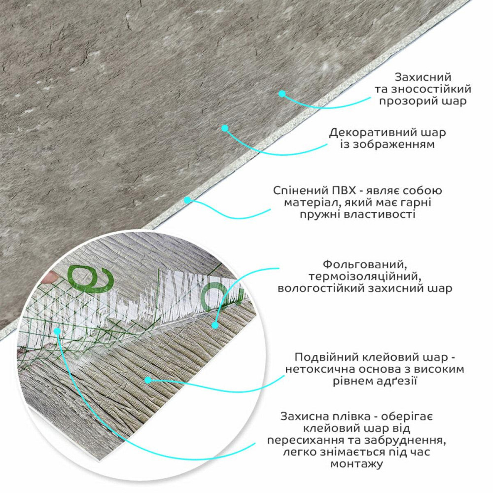 Серая глянцевая самоклеящаяся виниловая плитка Киев - изображение 2