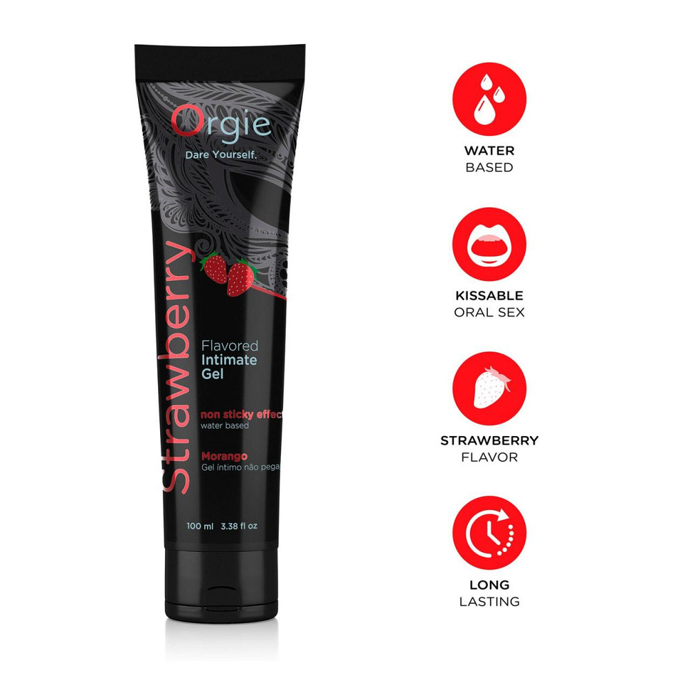 Лубрикант на водной основе Orgie Lube Tube Strawberry, 100 мл, со вкусом и ароматом клубники Sex Aura Киев - изображение 3