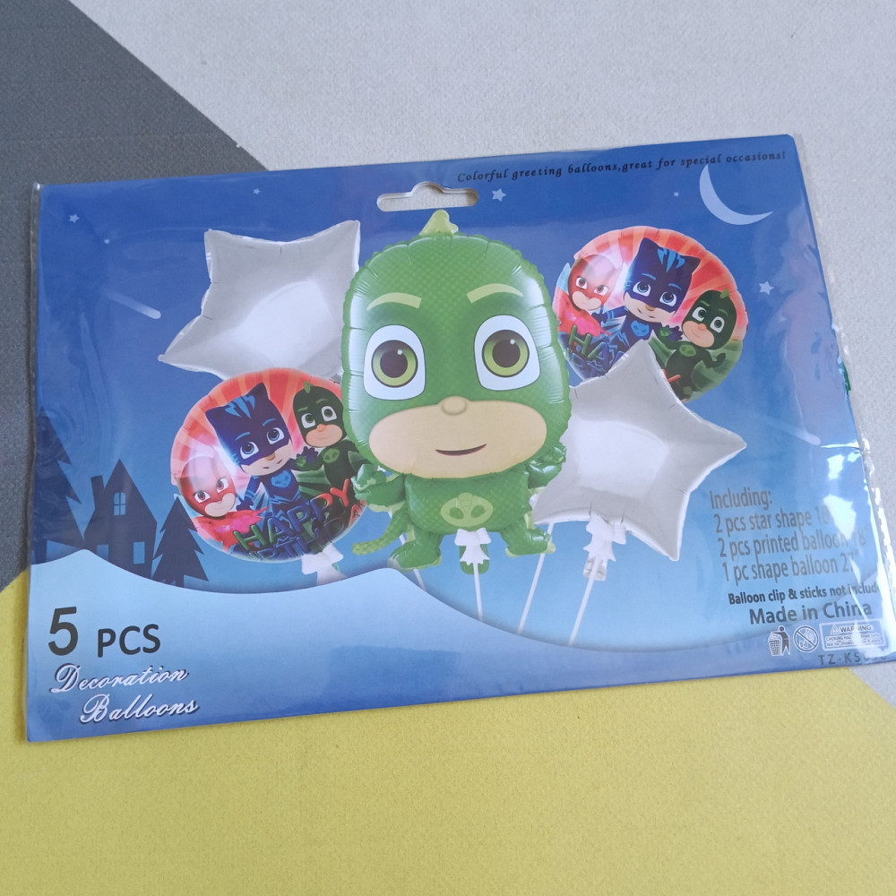 Набор воздушных шаров герои в масках Грег/Гекко (5 предметов) Киев - изображение 1