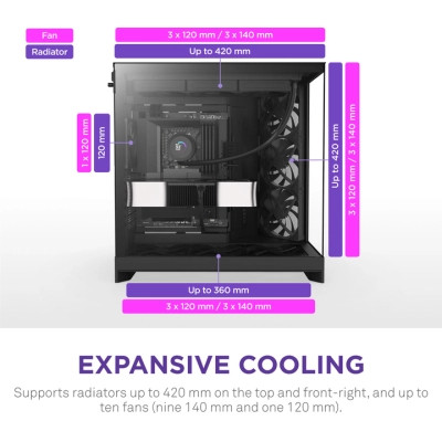 Корпус NZXT H9 Flow Dual-Chamber All Black (CM-H92FB-01) Вінниця - фото 4