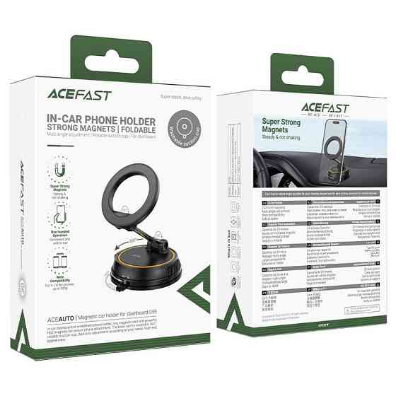 Автотримач для телефона ACEFAST D55 magnetic car holder for dashboard Black Одеса