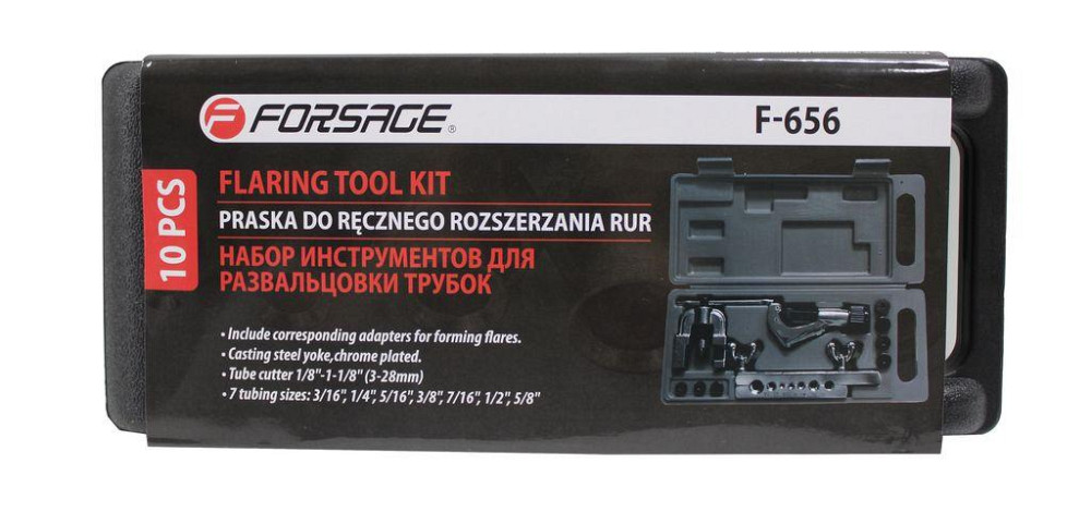 Набір інструментів для розвальцьовування трубок 10пр. (3/16 '', 1/4 '', 5/16 '', 3/8 '', 7/16 '', 1/ Одеса - фото 2