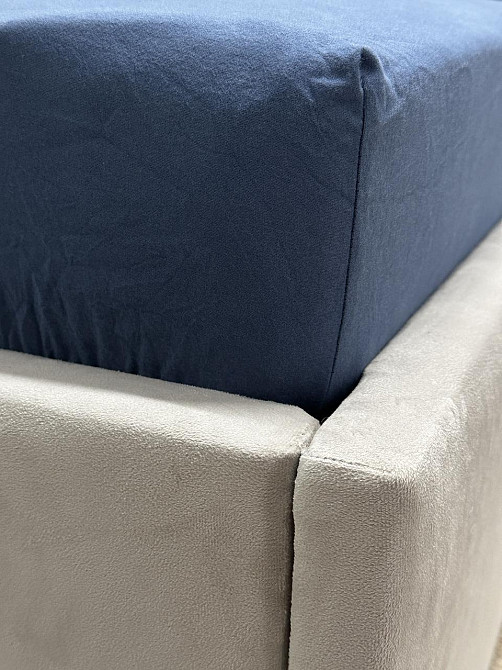 Ecotton Простирадло на резинці Ecotton 160х200 см фланель з бавовни Blue синій Київ - фото 2