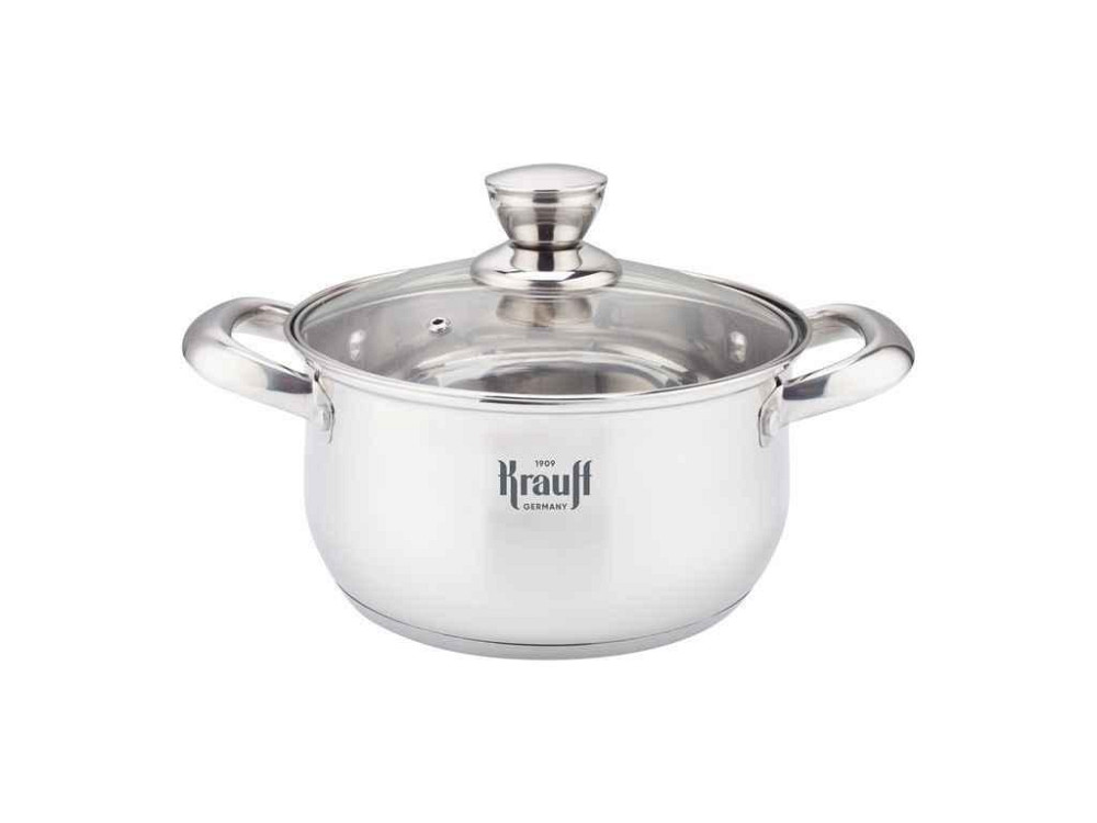 Каструля 2,5л зі скляною кришкою 18см 26-238-092 ТМ KRAUFF Київ - фото 1