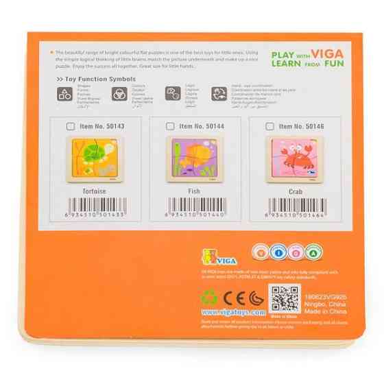 Дерев'яний мініпазл Viga Toys Крабик, 4 ел. (50146) Киев