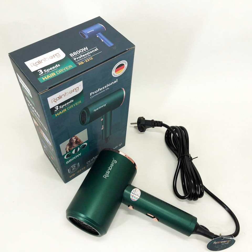 Фен практичний Rainberg, Фен для волосся професійний 2 швидкості для дому та подорожей YP-41 Івано-Франківськ - фото 5