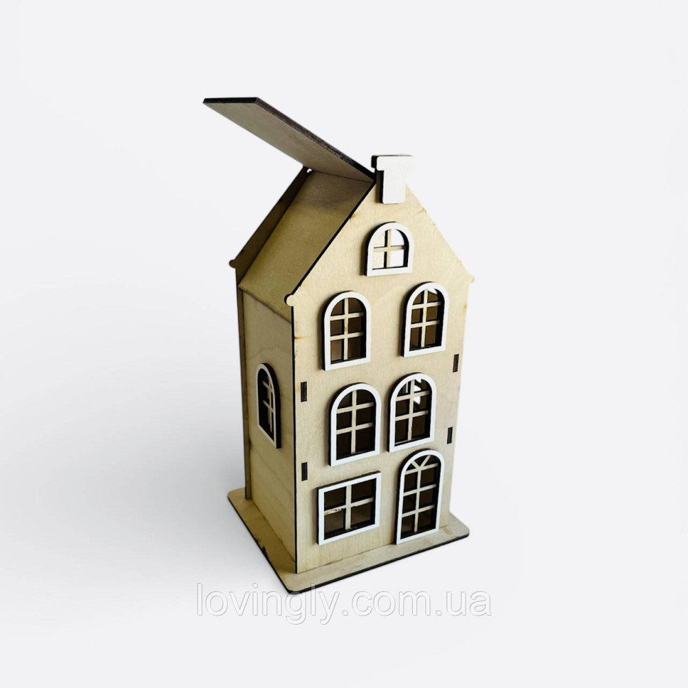 Дерев’яний будиночок у скандинавському стилі - Святковий декор з LED світлом Ірпінь - фото 7