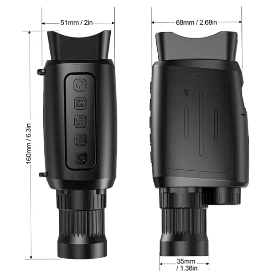 Монокуляр нічного бачення AC300 16x 850нм 150-1000 м з інфрачервоною підсвіткою і записом Чорний Київ