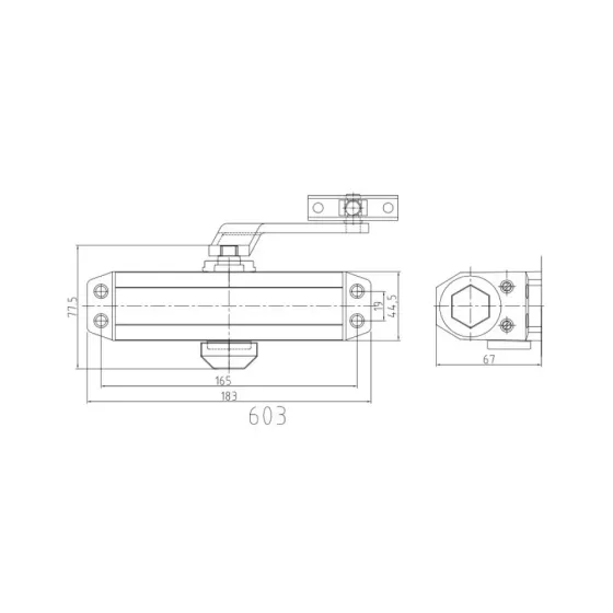 Дверний доводчик Dortec DT-63 White (63-00054) Київ