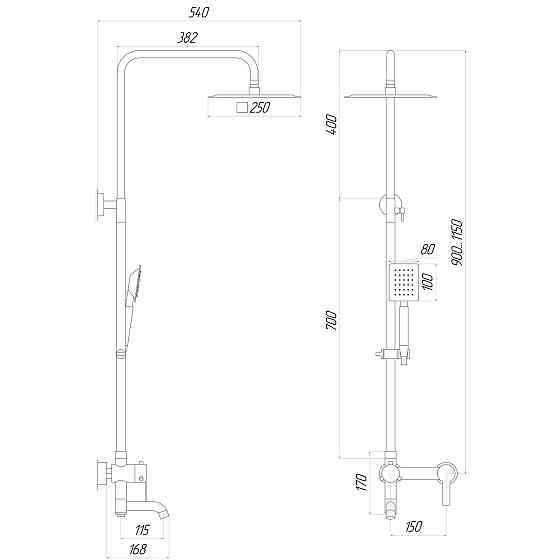 Душова система Globus Lux ALPEN SBT1-SQ-02-304 Тернопіль