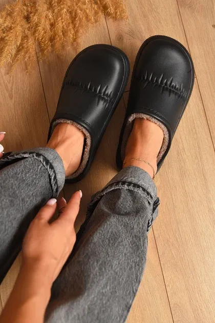 Тапочки женские галоши без задника теплые черные подростковые Одесса - изображение 3