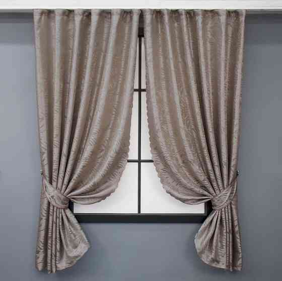 Комплект коротких штор VR-Textil Жаккард Magic № 1606ш Пудровый 145х170 см 2 шт (35-0250) Киев