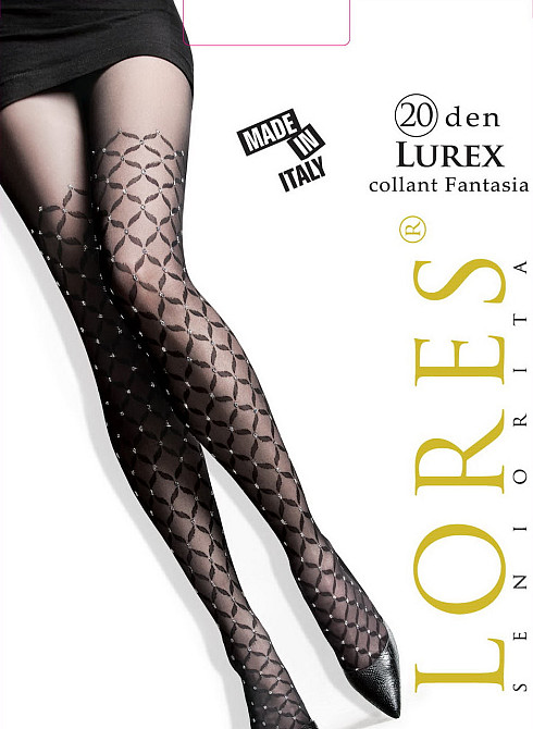Колготки жіночі Lores Lurex 20 den XS/S 1/2 чорний Київ - фото 1