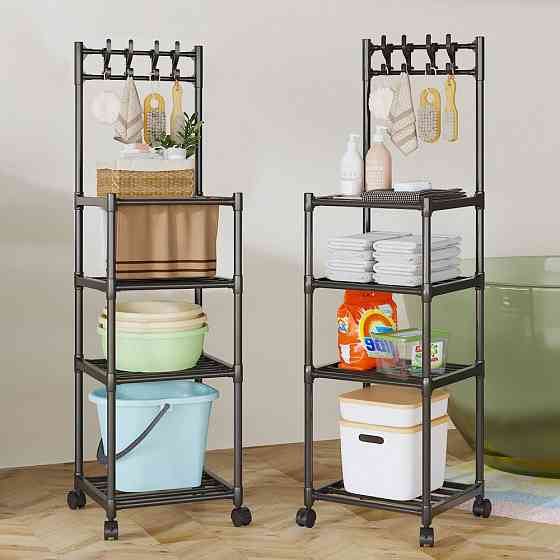 Кухонный стеллаж на колесах,4 полки,130х42х34см SBR Киев