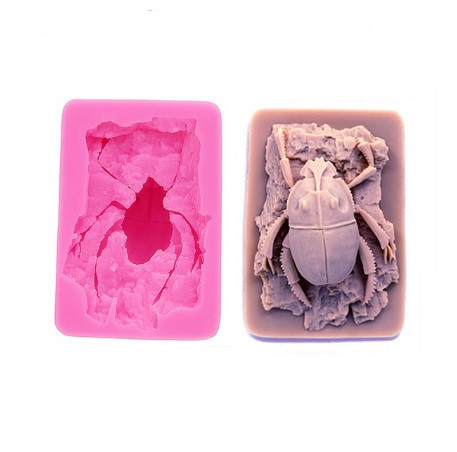 Силиконовый молд Жук 50 на 74 мм розовый Киев - изображение 1