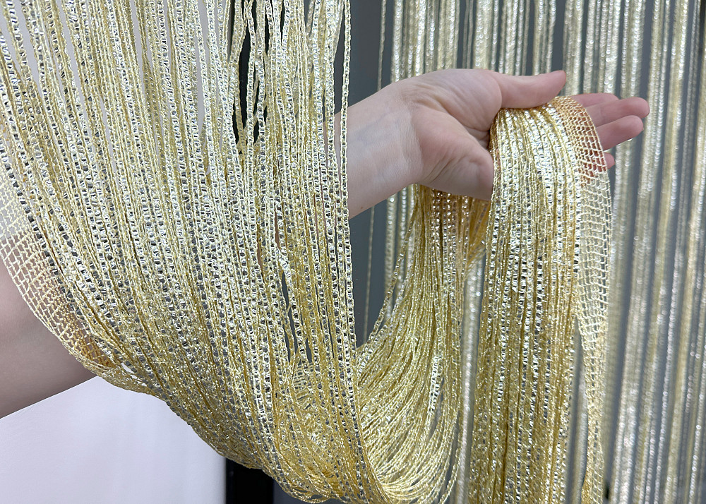 Шторы-нити Rovi Premium с люрексом Кремовый 300х300см 1 шт (61-116) Киев - изображение 6