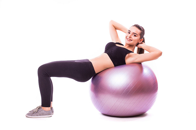 М'яч для фітнесу (фітбол) PowerPlay 4001 Ø65 cm Gymball Ліловий + помпа Каменское - изображение 6