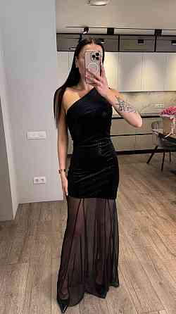 Жіноче елегантне святкове плаття максі з оксамиту з блискітками + сітка 44/46 Одеса