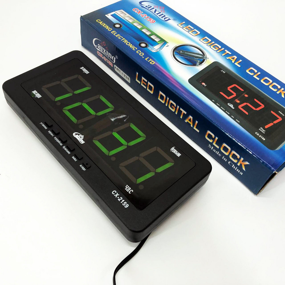 Настільний годинник з автоматичною підсвіткою Caixing CX 2159 12В 220В, YG-502 Годинник електронний Київ - фото 5
