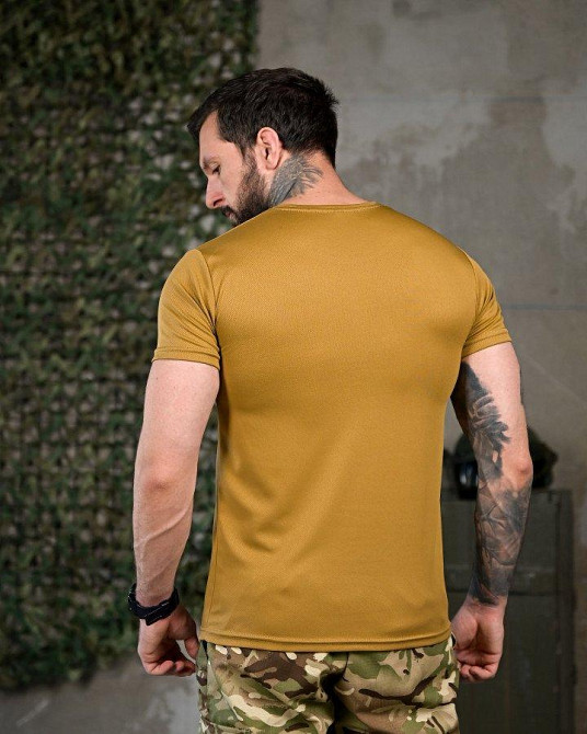 Тактическая мужская потоотводящая футболка картинка принт Донбас койот Одесса - изображение 3