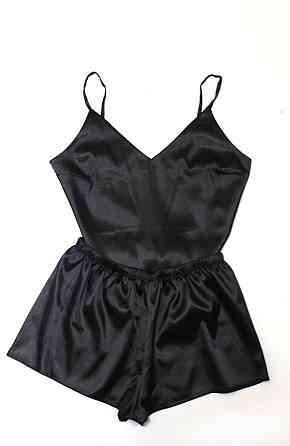 Пижама женская атласная Черный S Харьков