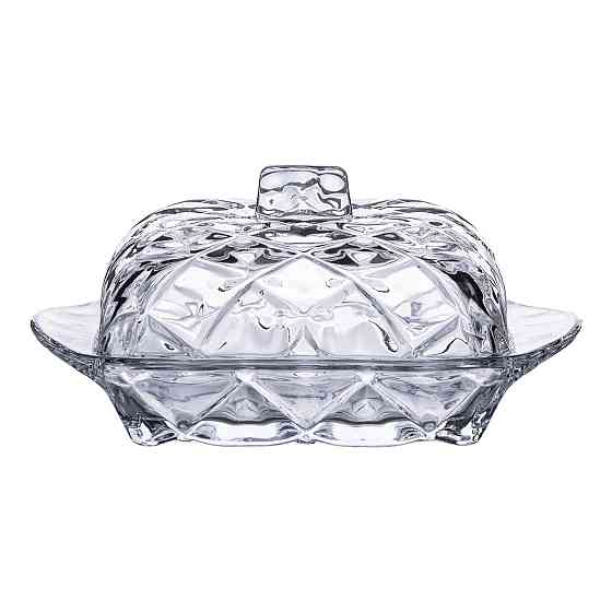 Маслянка скляна для вершкового масла з кришкою 16.5х10.5х8 см підставка для вершкового масла HP-YH-45 Коломия