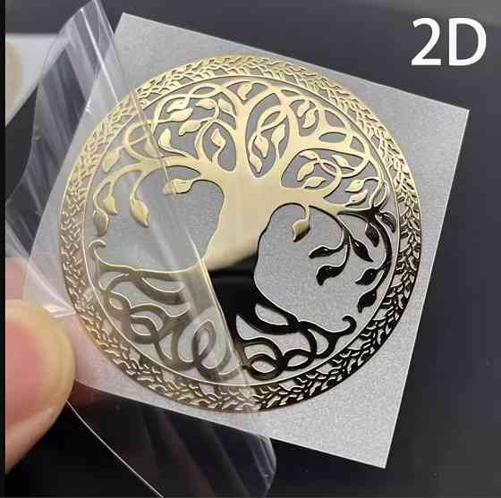 Металева наліпка “Дерево життя” – золота наклейка для телефону та ноутбука Київ