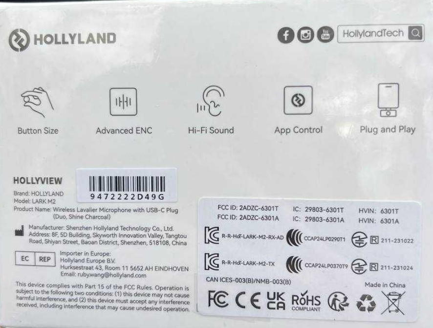 Бездротові навушники Hollyland Lark M2 для Android і iPhone 15, 16. Київ - фото 4