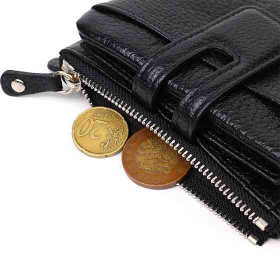 Практичний жіночий гаманець з натуральної шкіри Tony Bellucci 22060 Чорний Київ