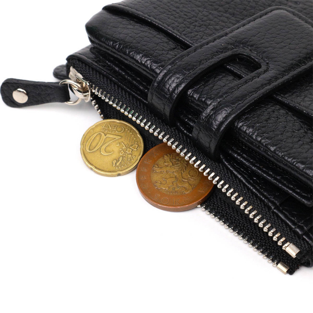 Практичный женский кошелек из натуральной кожи Tony Bellucci 22060 Черный Киев - изображение 4