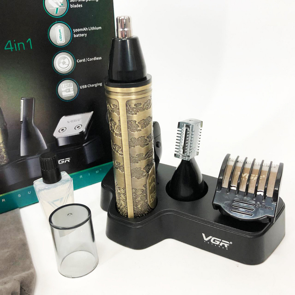 Тример для носа 3в1, Електричний тример для волосся в носі Машинка видалення волосся з носа вух VM-51 Івано-Франківськ - фото 6