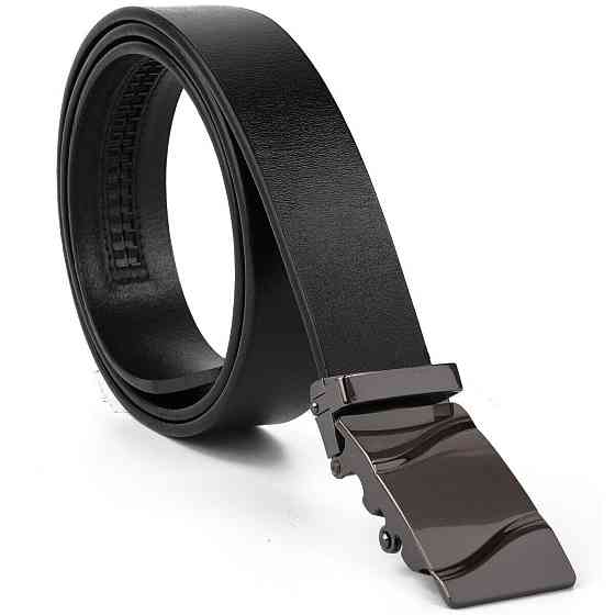 Ремень мужской c затемненной пряжкой волна Vintage 20250 Черный Киев