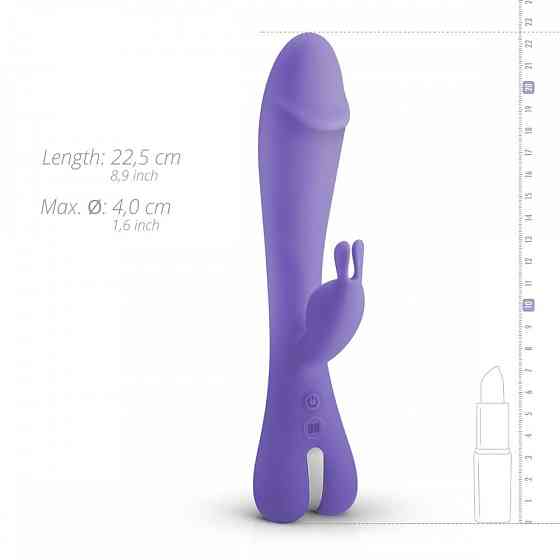 Вибратор-кролик Trix Good Vibes Only, силиконовый, фиолетовый, 22.5 см х 4 см Sex Aura Киев