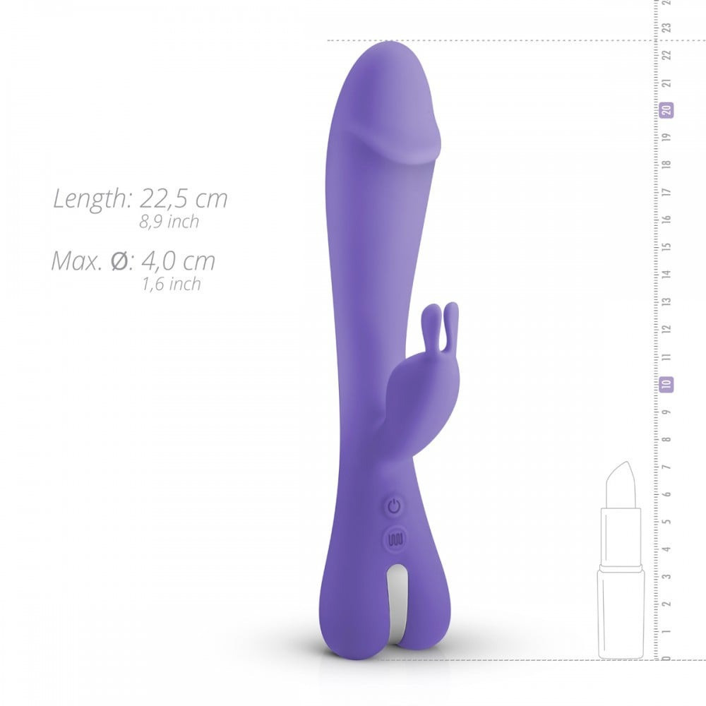Вибратор-кролик Trix Good Vibes Only, силиконовый, фиолетовый, 22.5 см х 4 см Sex Aura Киев - изображение 4