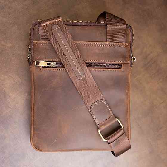 Сумка чоловіча планшет на два відділення шкіряна SHVIGEL 11285 Коричнева Київ