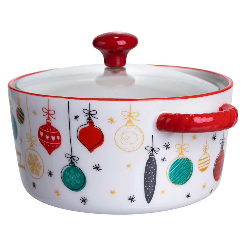Yiwu Супниця порцелянова Merry Christmas новорічна 800 (мл) з кришкою Yiwu FM-CS-9B Коломыя - изображение 4