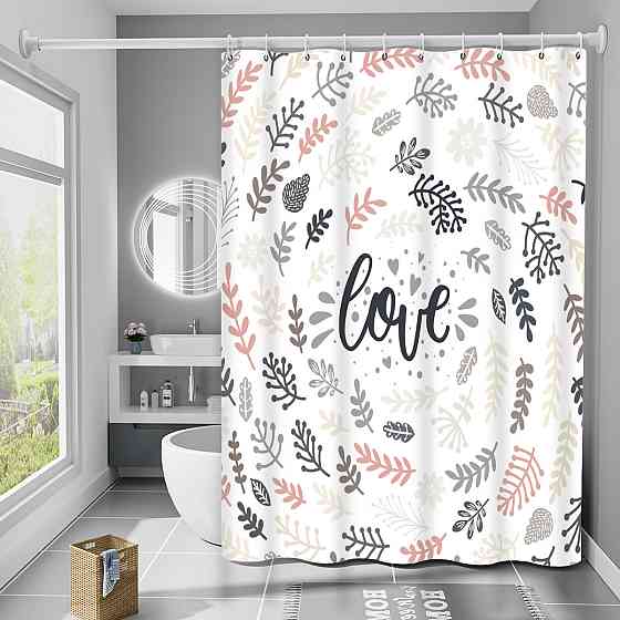 Шторка для ванны из полиэстера водонепроницаемая Bathlux 180x180 см с кольцами, занавеска для ванной комнаты Каменец-Подольский