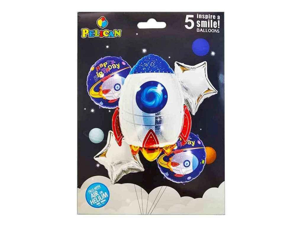 Набір з кульок РАКЕТА 5шт фольгованих ТМ PELICAN Київ - фото 1